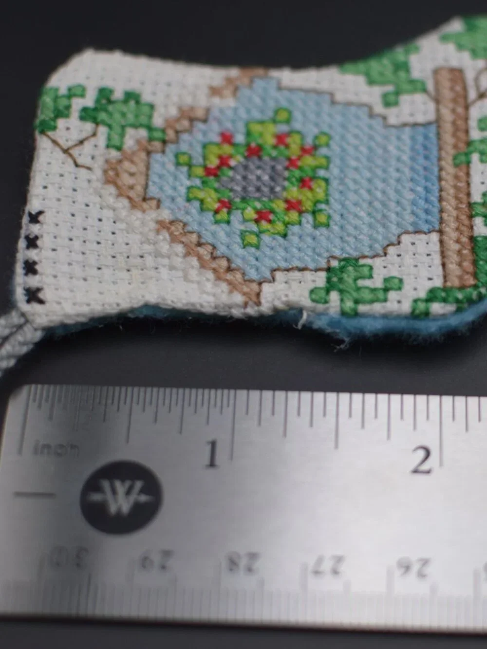 Cross Stitch Stocking Ornament – Birdhouse